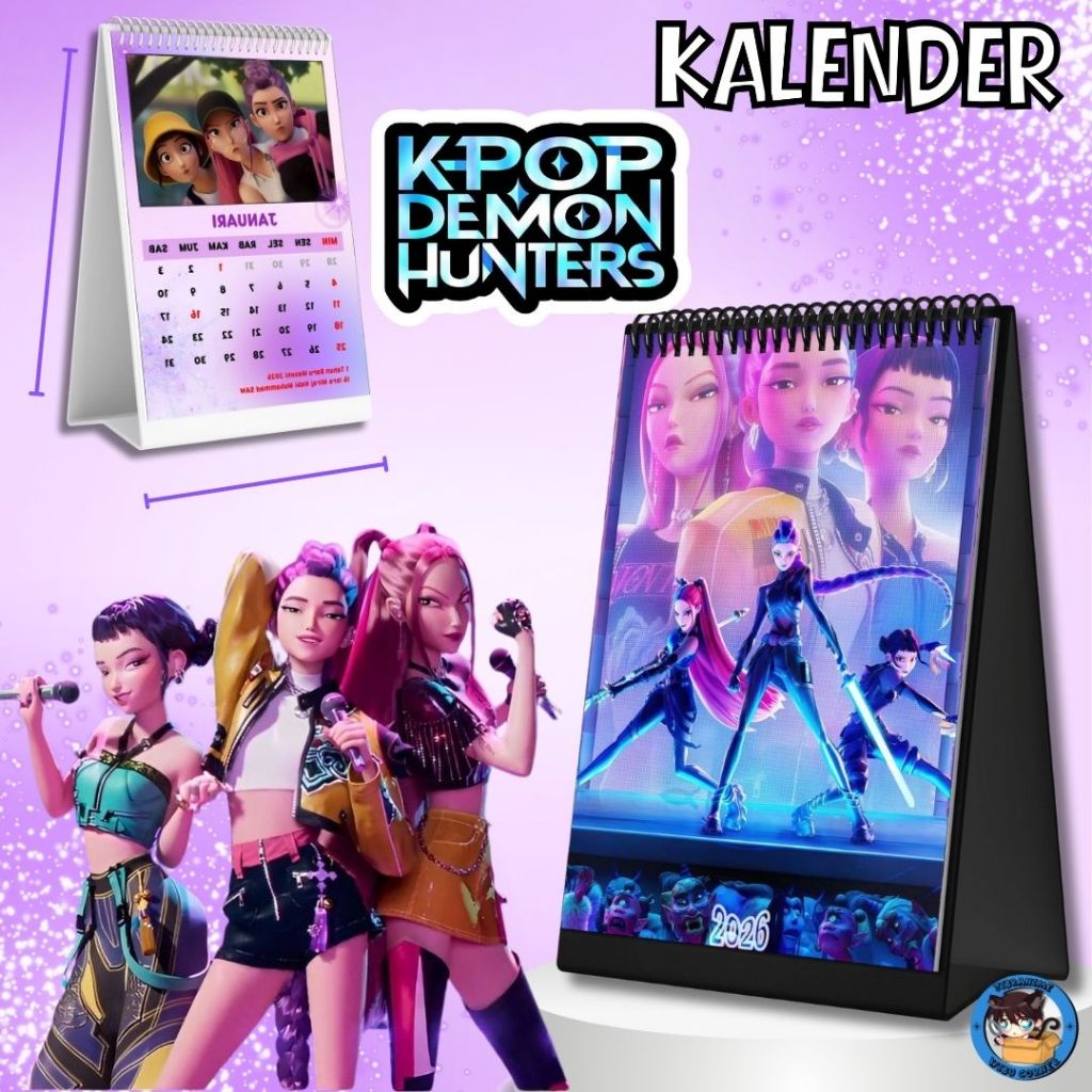 CALENDAR 2026 CALENDAR KPOP DEMON HUNTERS 2026 DESK CALENDAR/ HUNTRIX ...