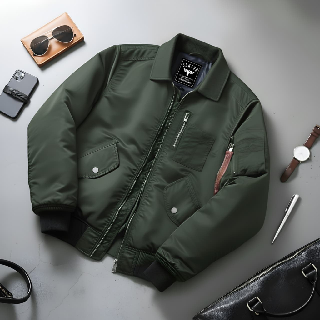 SENSOR CULTURE - Military Pilot Bomber Jacket SENSOR Taslan Bomber ...
