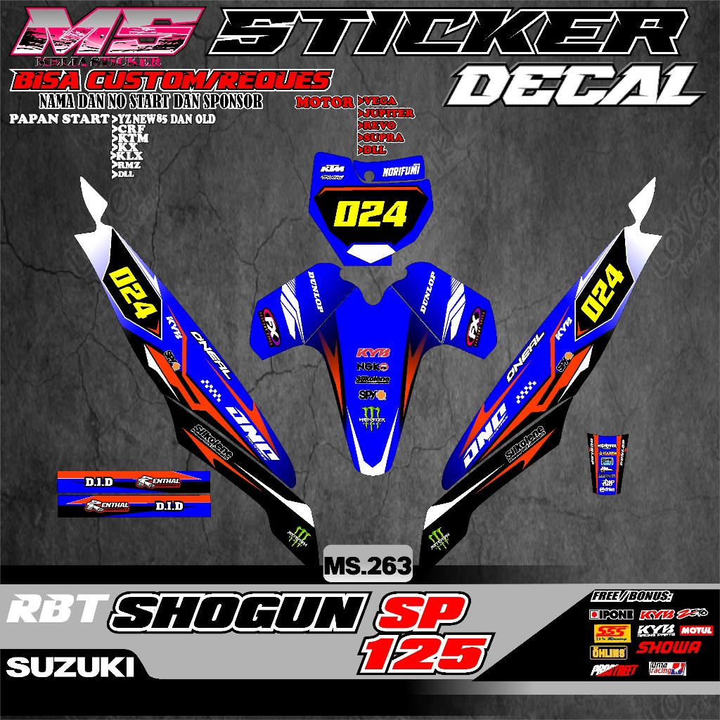 COD Sticker DECAL RBT MOTOR SHOGUN SP 125 FULL BODY MOTOR SUPERMOTO RBT ...