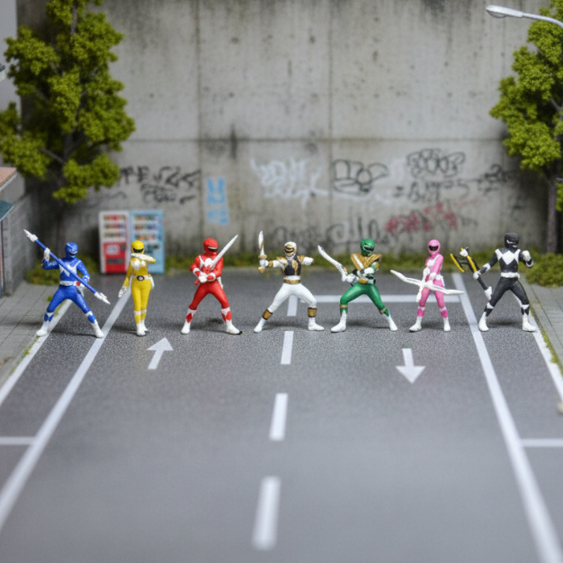 Mighty Morphin Power Rangers Figure Scale 1/64 Diorama Diecast ...
