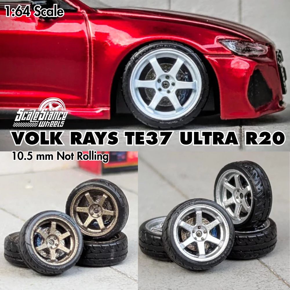 TE37 Ultra R20 10.5 Scale Stance Mini Scale Diecast Rims Diecast Car ...