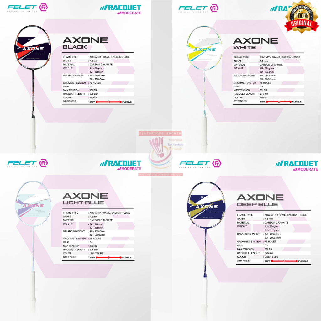 FELET BADMINTON RACKET FELET AXONE ORIGINAL | Shopee Malaysia
