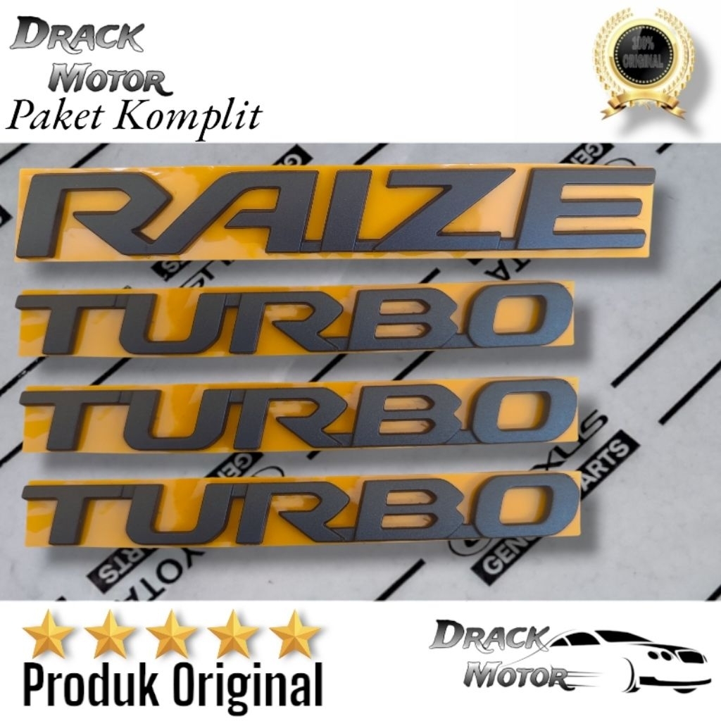 Original Black Matte Raize Turbo Lettering Emblem for Toyota Raize Rear ...