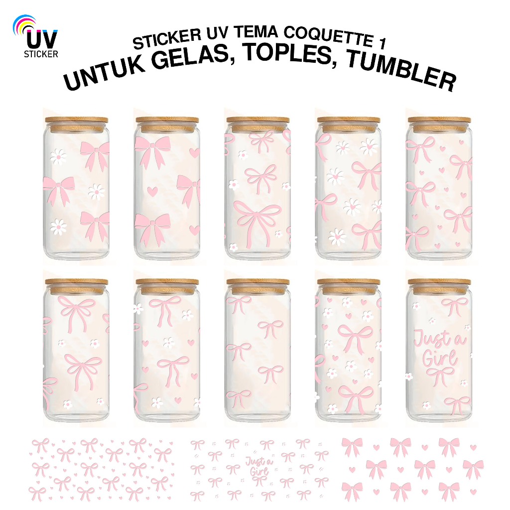 UV STICKERS - COQUETTE THEME 1 FOR GLASS, JARS, TUMBLERS | UV STICKERS ...