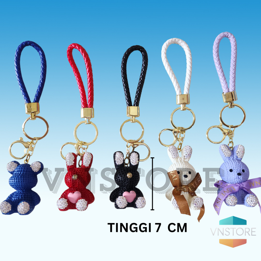 GANTUNGAN Vnstore Sku-2902 Cute Unique Rabbit Bear Keychain Doll ...