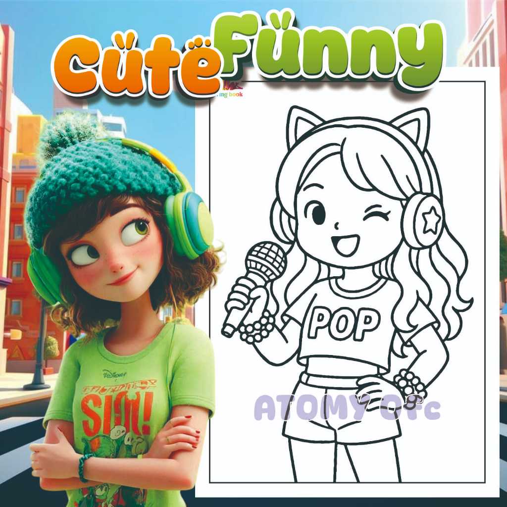COLORING PAPER COLORING/ DRAWING PAPER/ CUTE FUNNY/ COLORING PAPER/ FOR ...