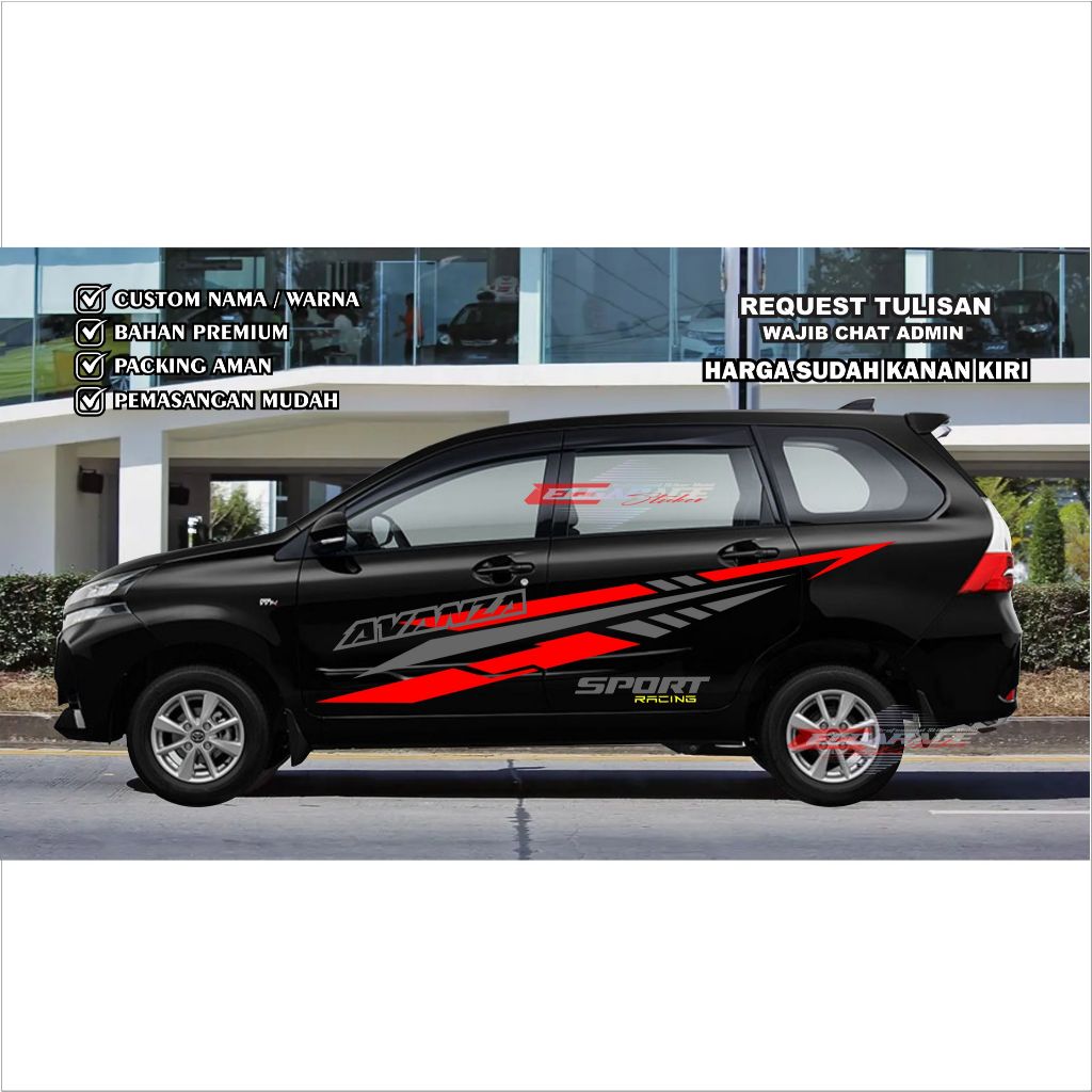 Avanza Xenia car cutting sticker, latest side body list, toyota Avanza ...