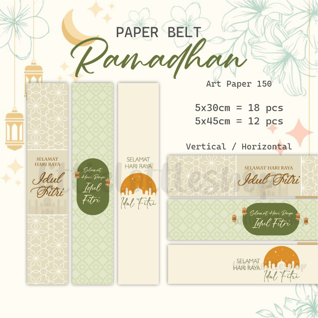 Eid Paper Belt 2026 Eid Sleeve/ Label Packaging Eid Ramadhan Aesthetic ...