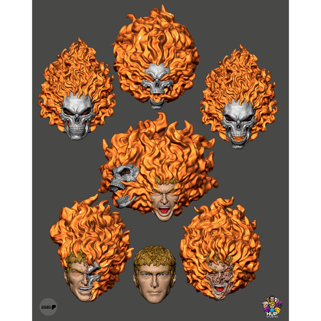 Headsculpt HS Head Ghost Rider Johnny Blaze Muff Toys Notaman NWToys ...