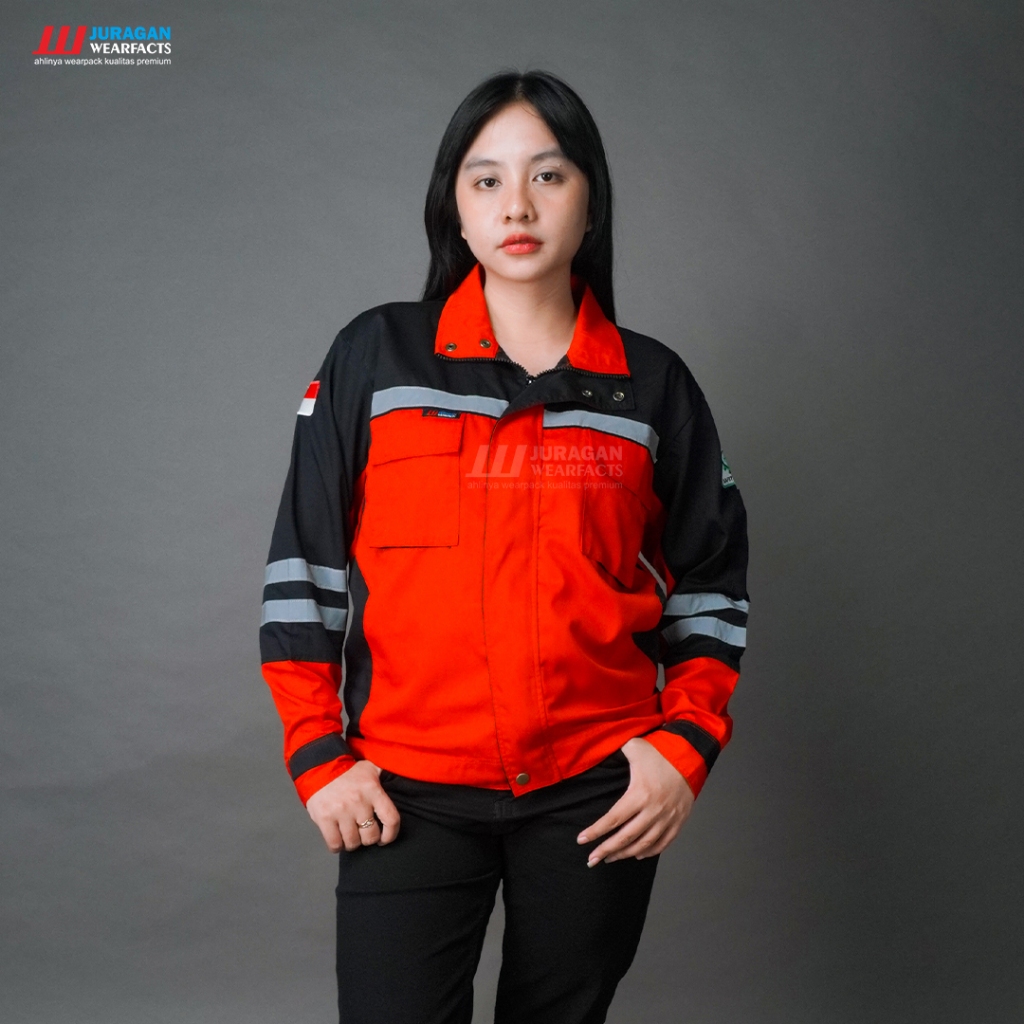 MERAH Juragan Wearfacts - Wearpack Safety Semi Jacket, Black and Red ...