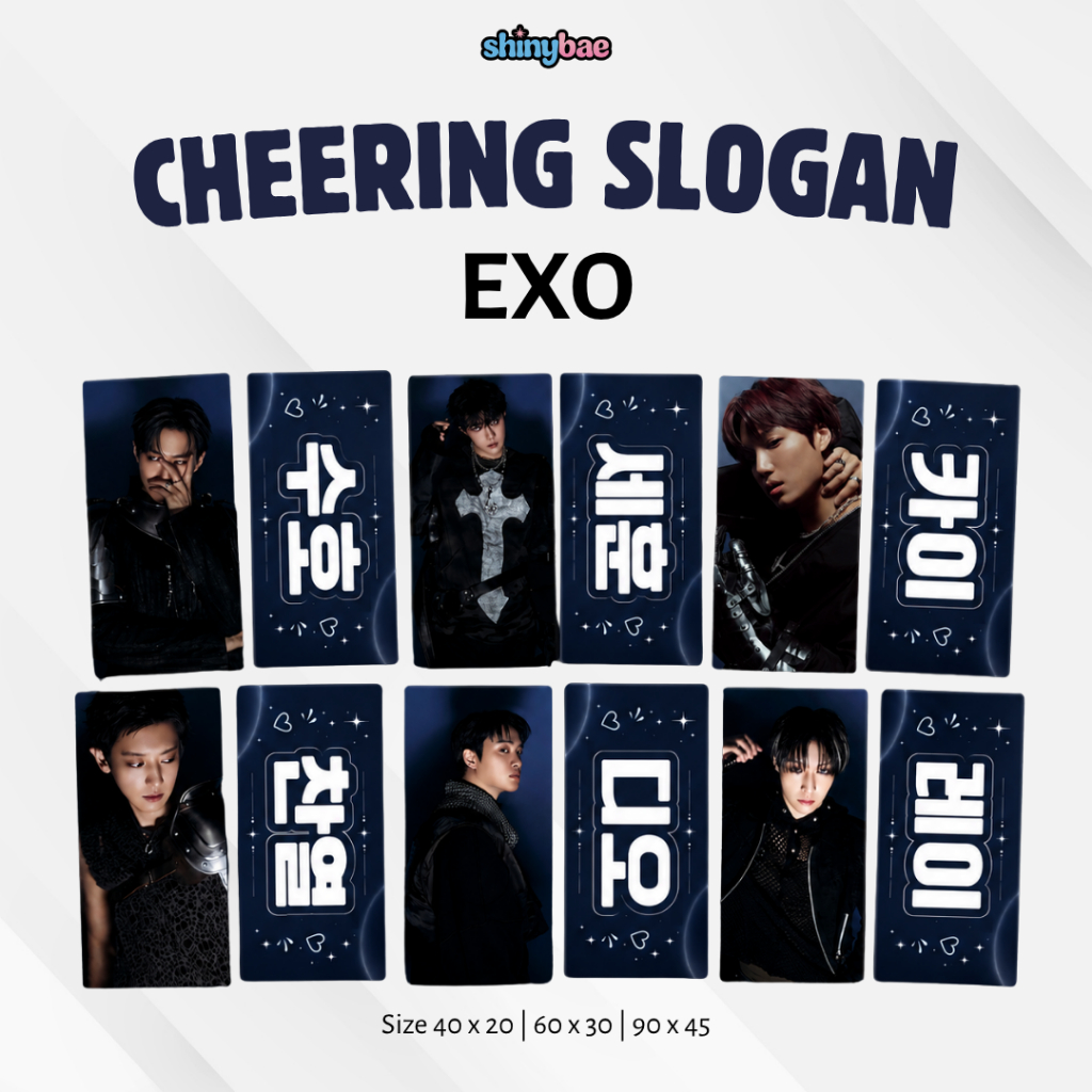 [ PO 2 Days ] - Slogan EXO Custom Fabric Slogan Banner KPOP Handbanner ...