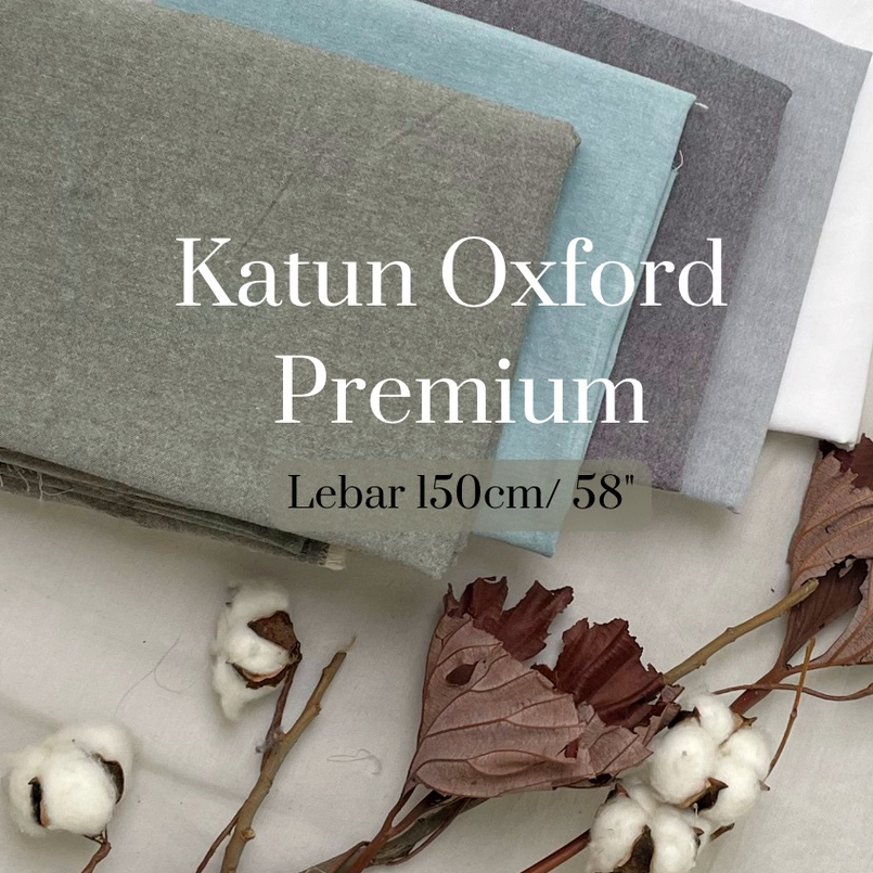 KATUN 1/ 2 meters PREMIUM Oxford COTTON Fabric Cotton Fabric Kain ...