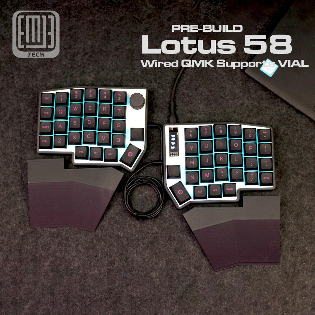 Lotus58 MX Mechanical Split Ergo Keyboard Wired Custom VIAL Knob RGB ...