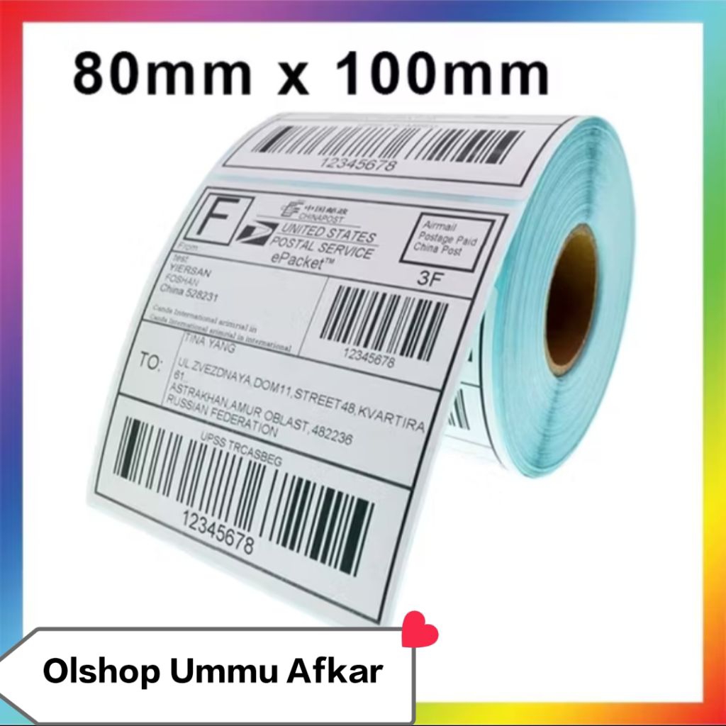 THERMAL LABEL 80 X 100 mm DIRECT THERMAL STICKER PAPER 80x100 mm ...