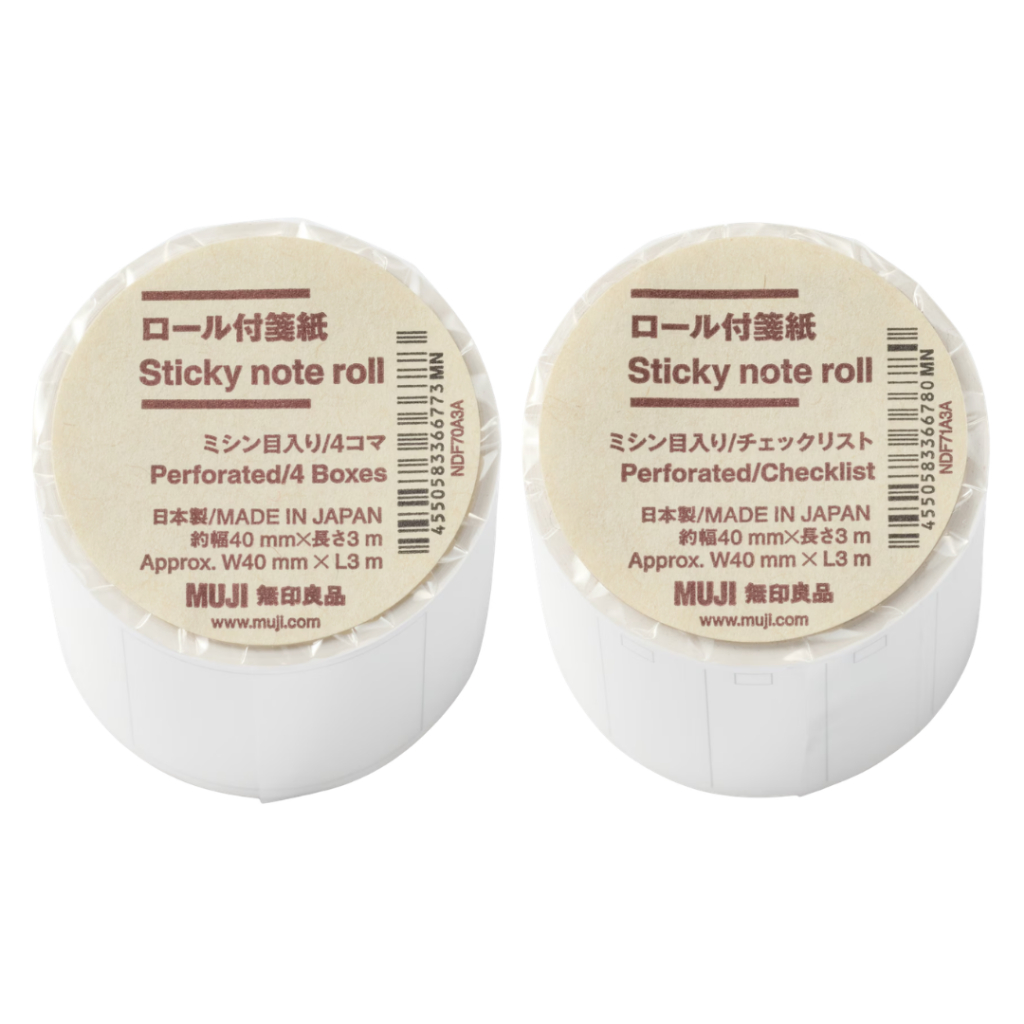 Muji Sticky Note Roll Perforated Boxes Checklist Masking Tape Original ...