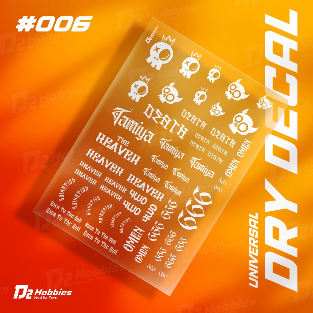 006 rebel Universal Sticker dry decal D2 Hobbies model kit, mini 4wd ...