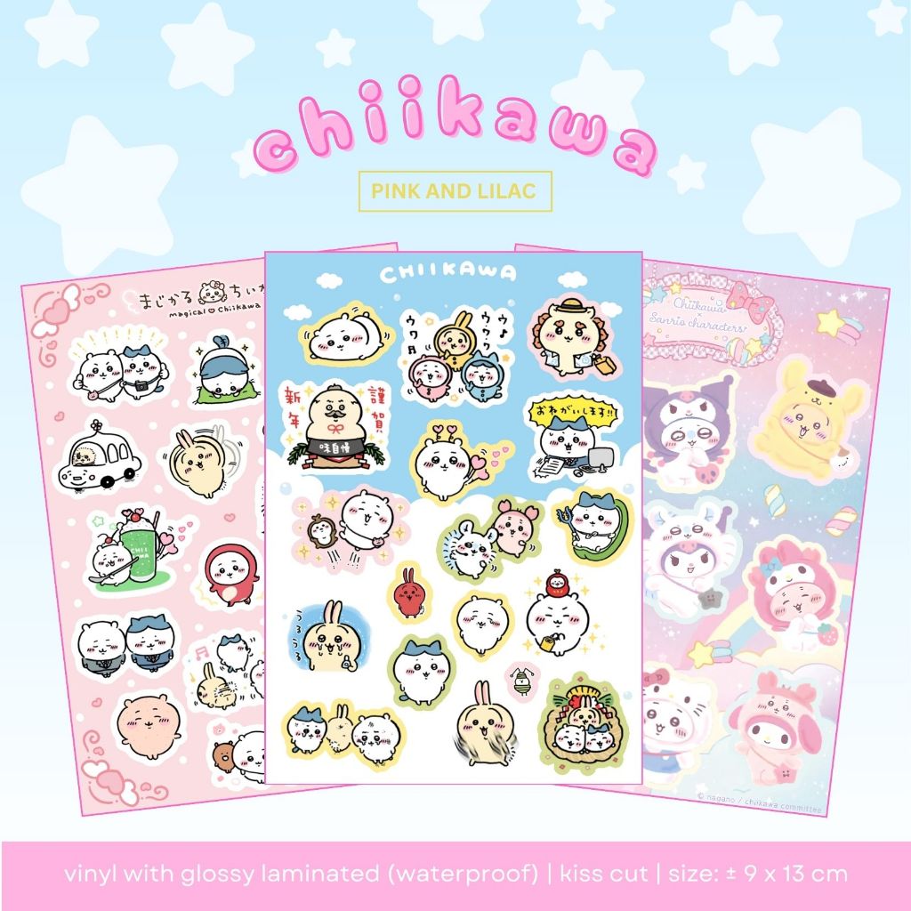 Chiikawa Sticker Sheet | Waterproof Vinyl Deco Sticker Waterproof ...
