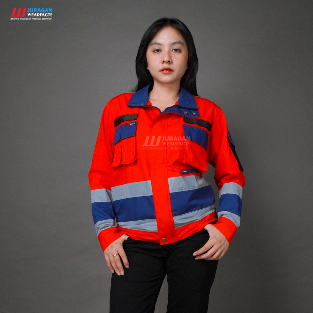 MERAH Juragan Wearfacts - Wearpack Ripstop Semi Jacket Top in Red with ...