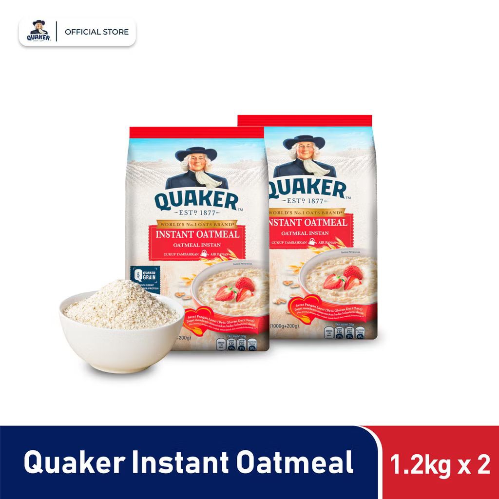 Quaker Instant Oatmeal 1200g Twins Pack | Exp 2027 | High Fiber Healthy ...