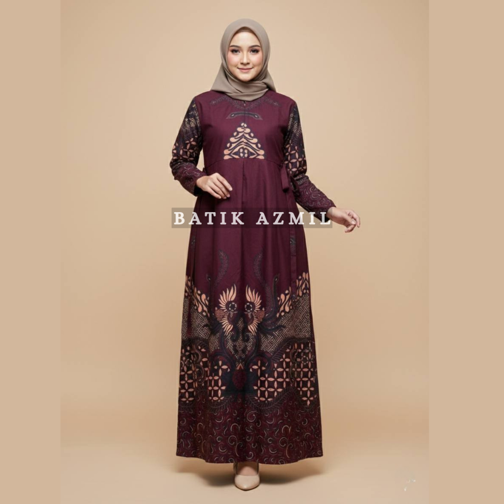 AZMIL Batik Dress Front Zipper SideTALI, Nursing Friendly | Shopee Malaysia