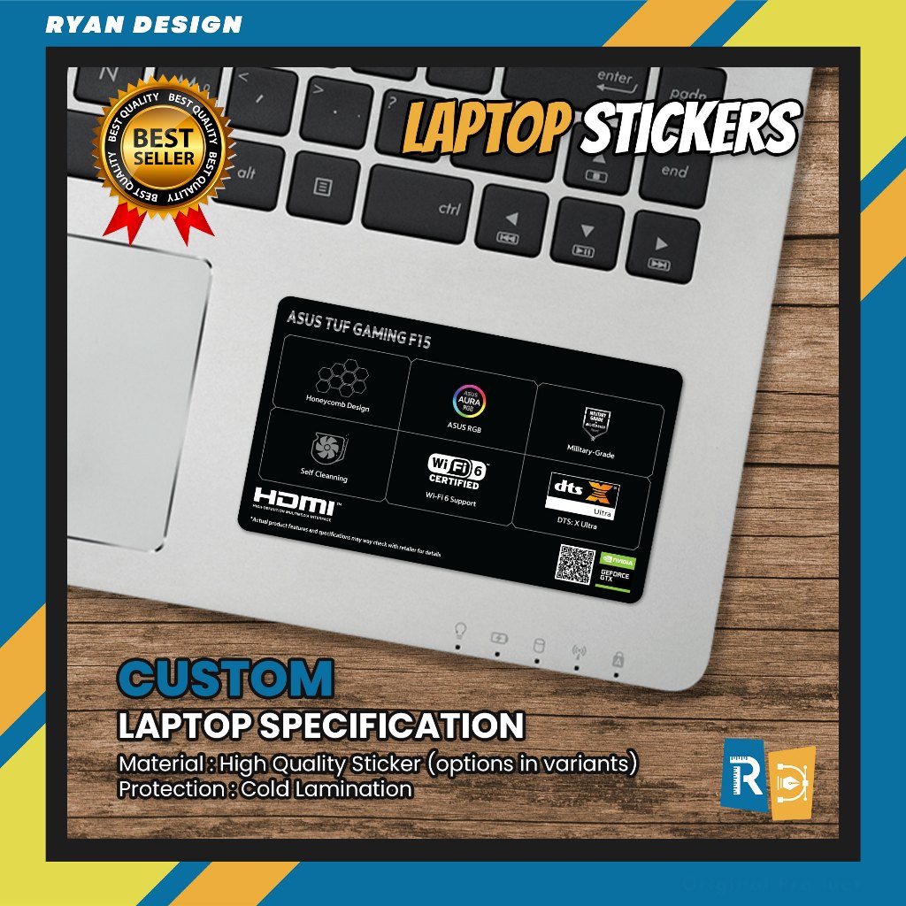 Asus TUF Gaming F15 Laptop Logo Sticker Laptop Features Specifications ...