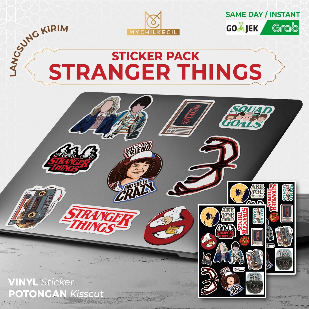 STICKER PACK STRANGER THINGS WATERPROOF VYNIL/ Cartoon Sticker/ Sticker ...