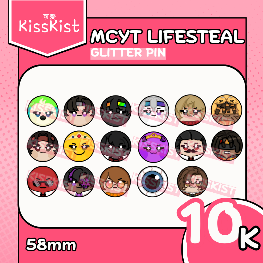 [BADGE PIN] - Fanmerch MCYT Glitter Pins 58mm | ParrotX2 Wifies Prince ...
