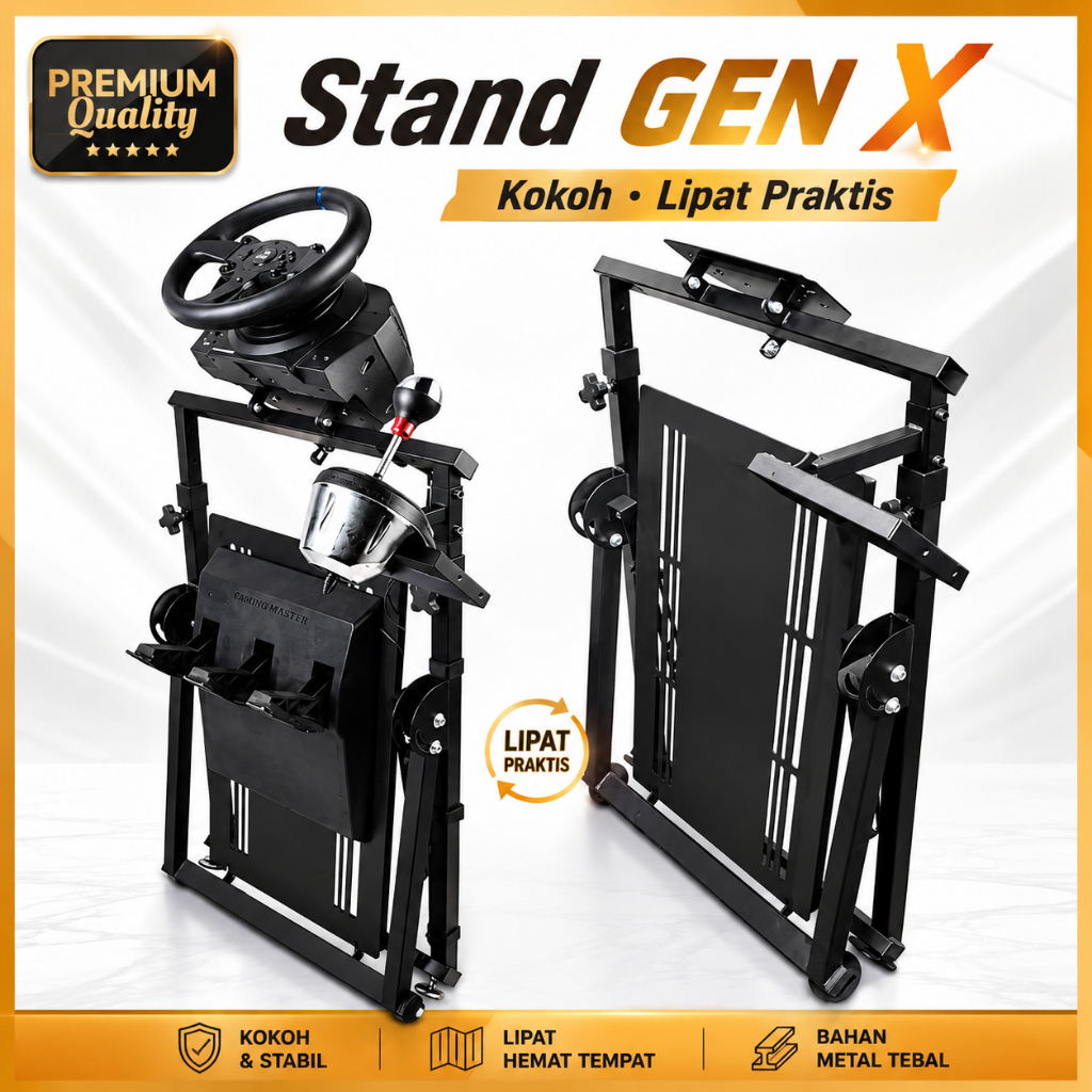 GEN X WHEELSERIES Racing Simulator Steering Wheel Stand Cockpit Kokpit ...