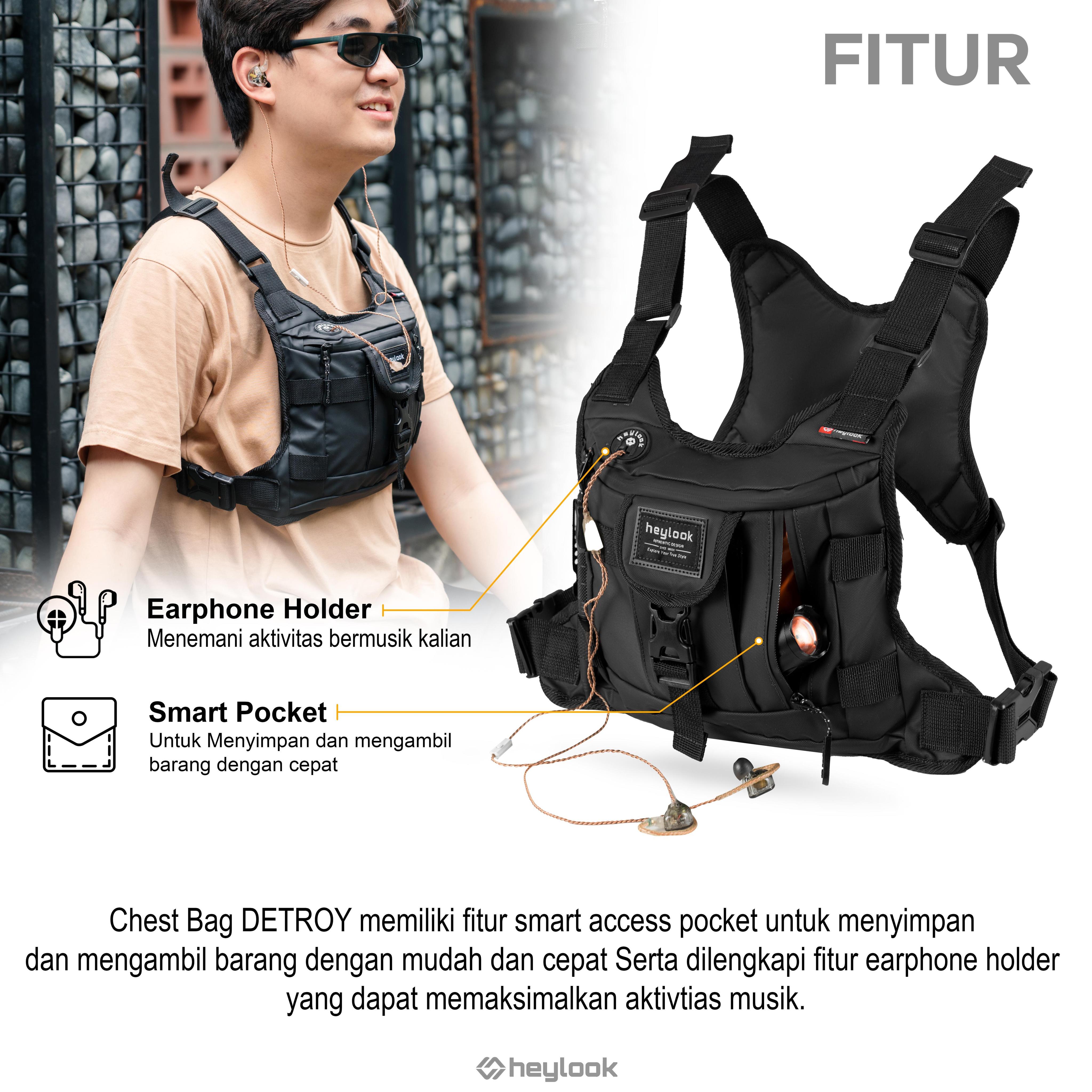HEYLOOK - Chest Bag DETROY 2.0 Waterproof Outdoor Tactical Rig Bag ...