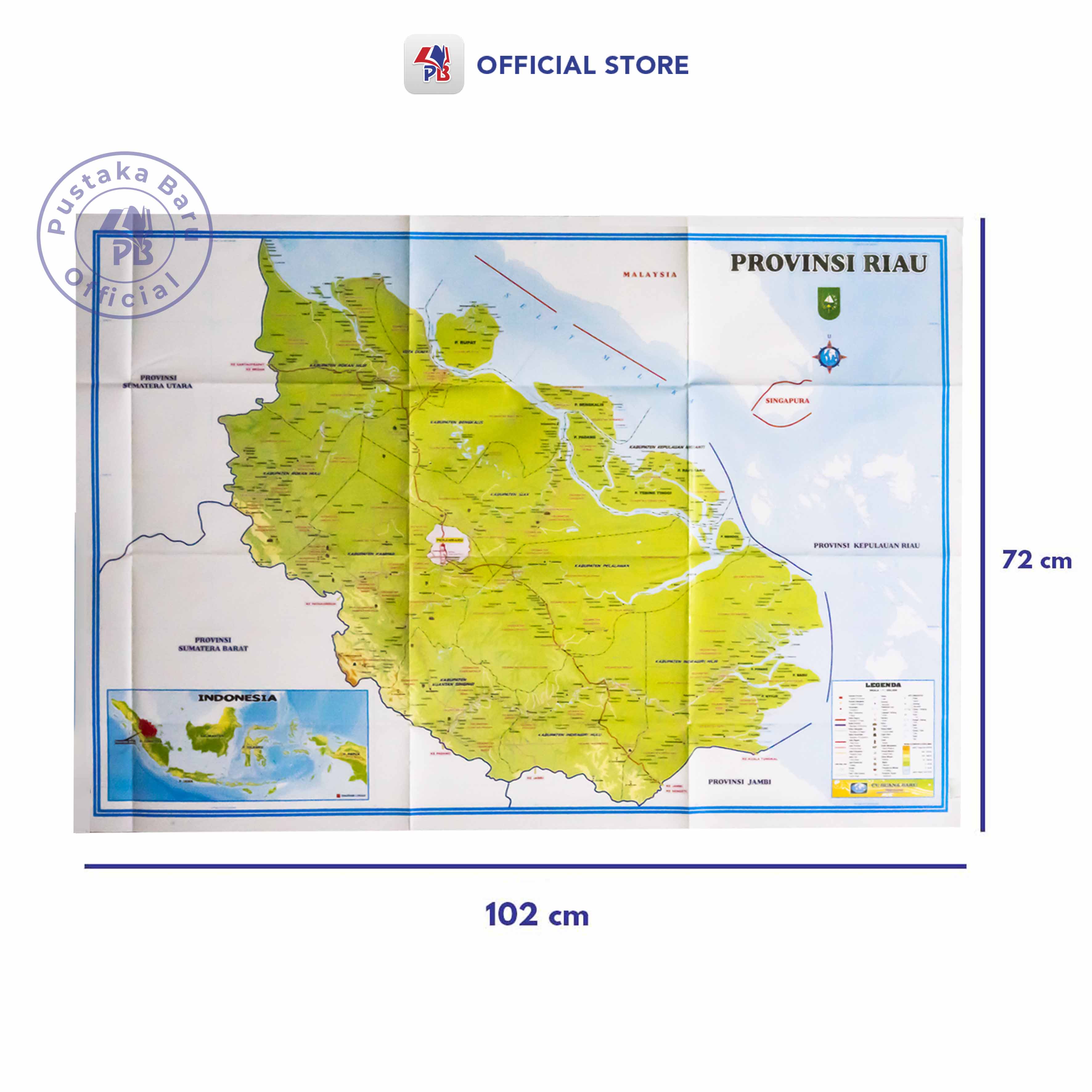 Map Of Riau Province/Map Of Folding Sheet Of Riau Province | Shopee ...