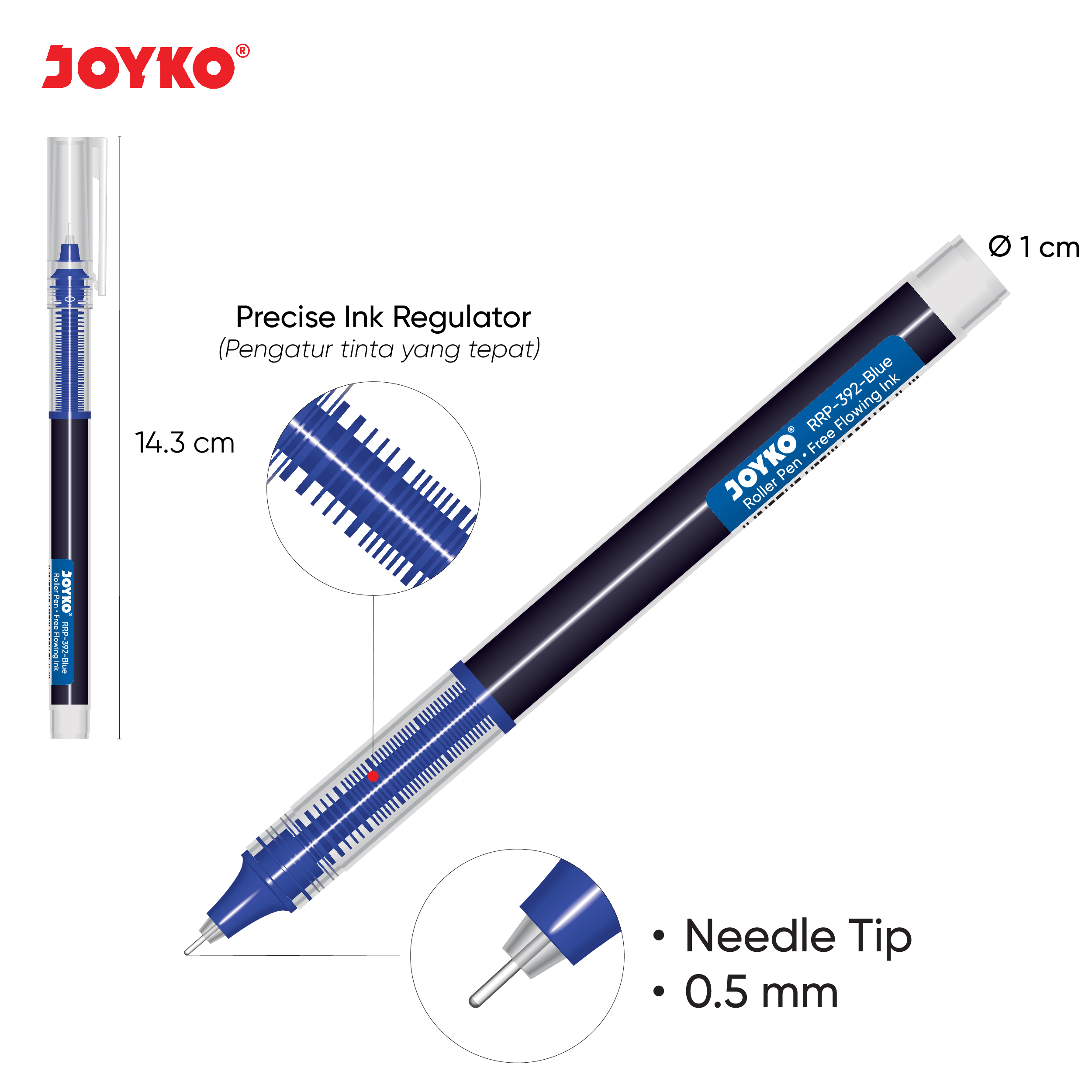 Roller Pen Gel Roller Pen Joyko RRP-392 Free Flowing Ink mm