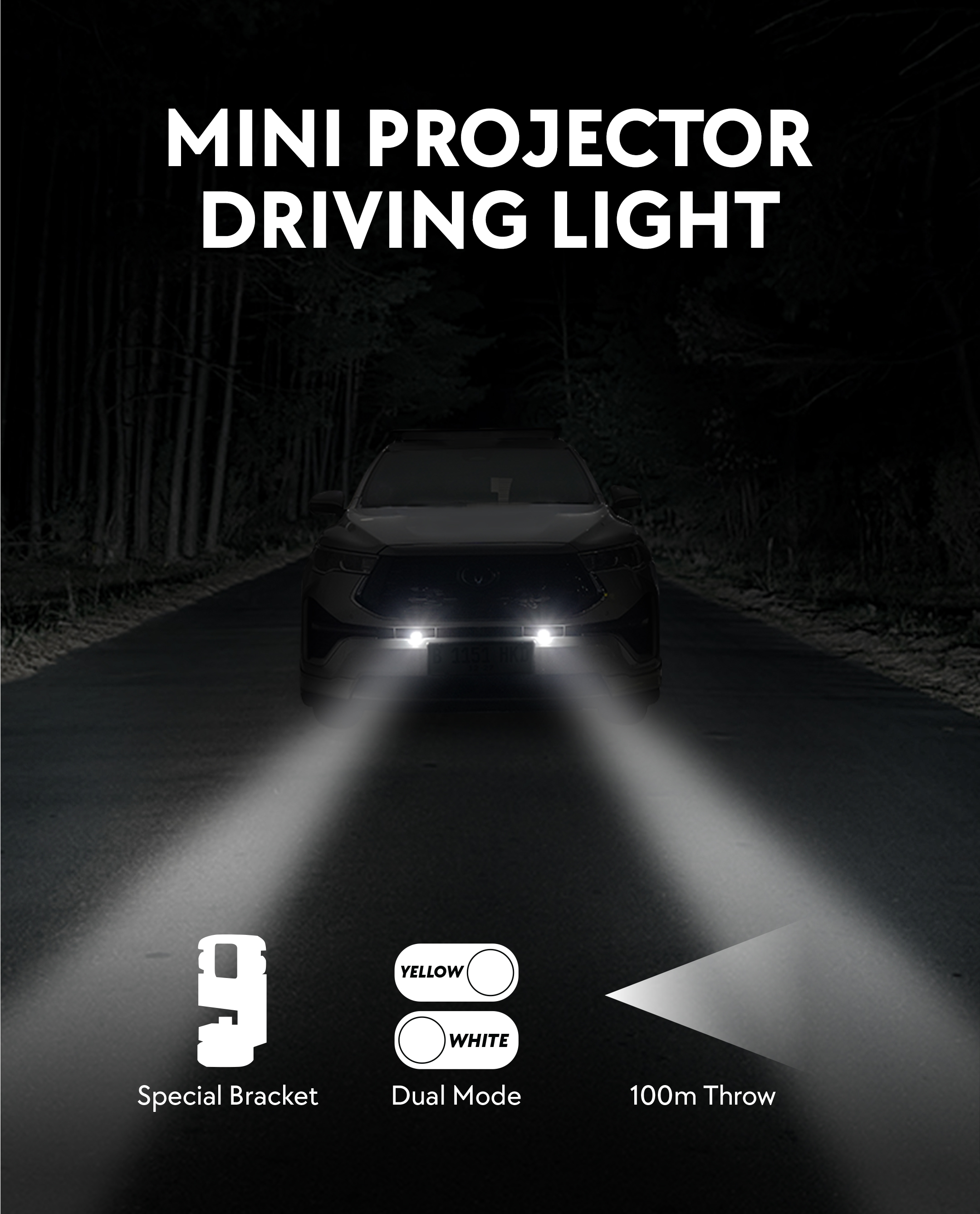 Otoproject MINI PROJECTOR HEAD LAMP SUPER BRIGHT LED HEADLIGHTS (2PCS ...