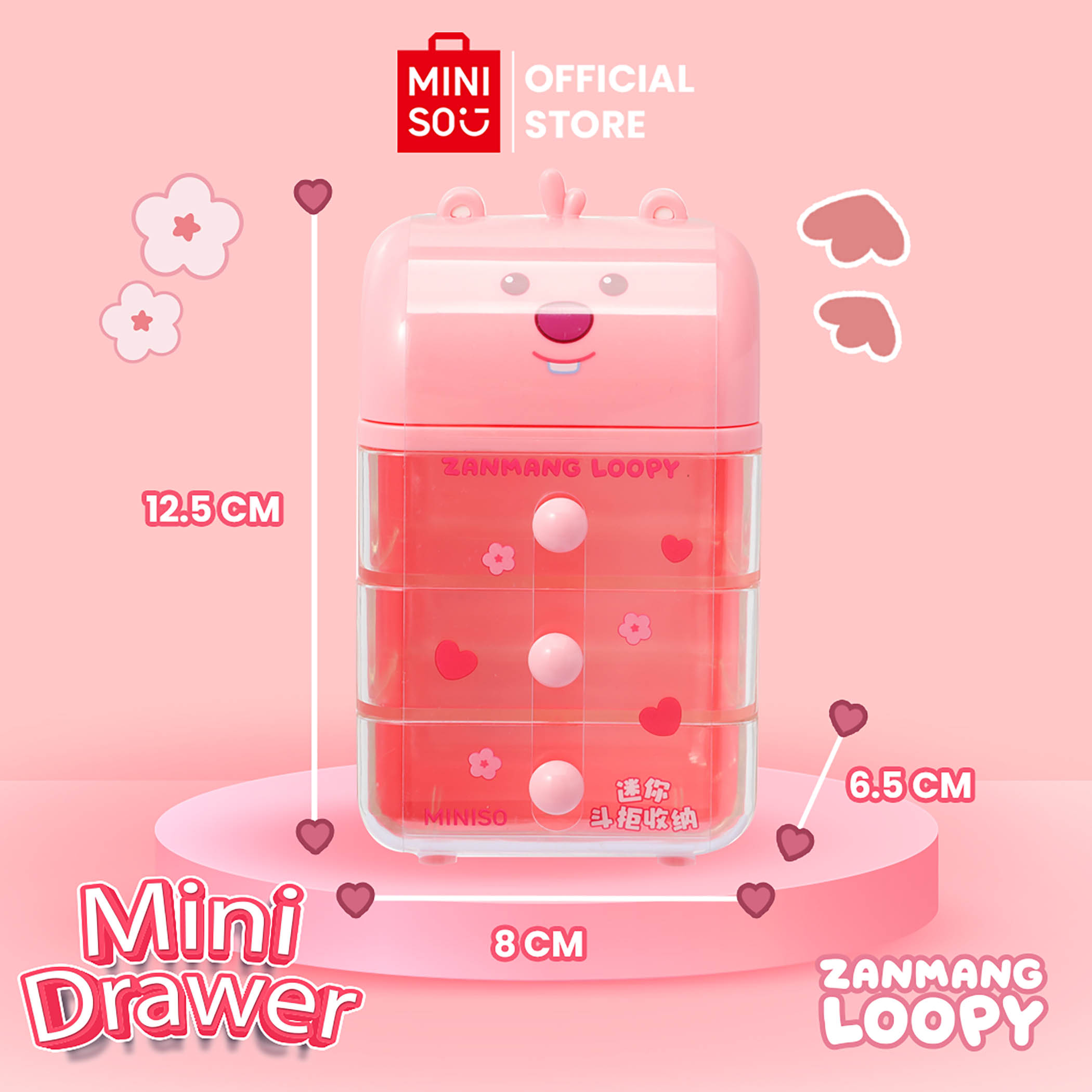 Miniso x ZANMANG Loopy Collection Mini Desktop Storage Box Organizer ...