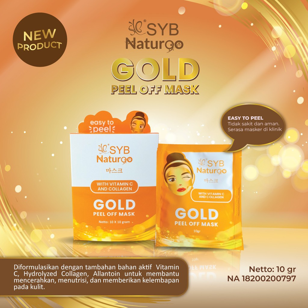 Syb NATUR90 GOLD PEEL OFF MASK (BOX – 10 SACHET) | Shopee Malaysia