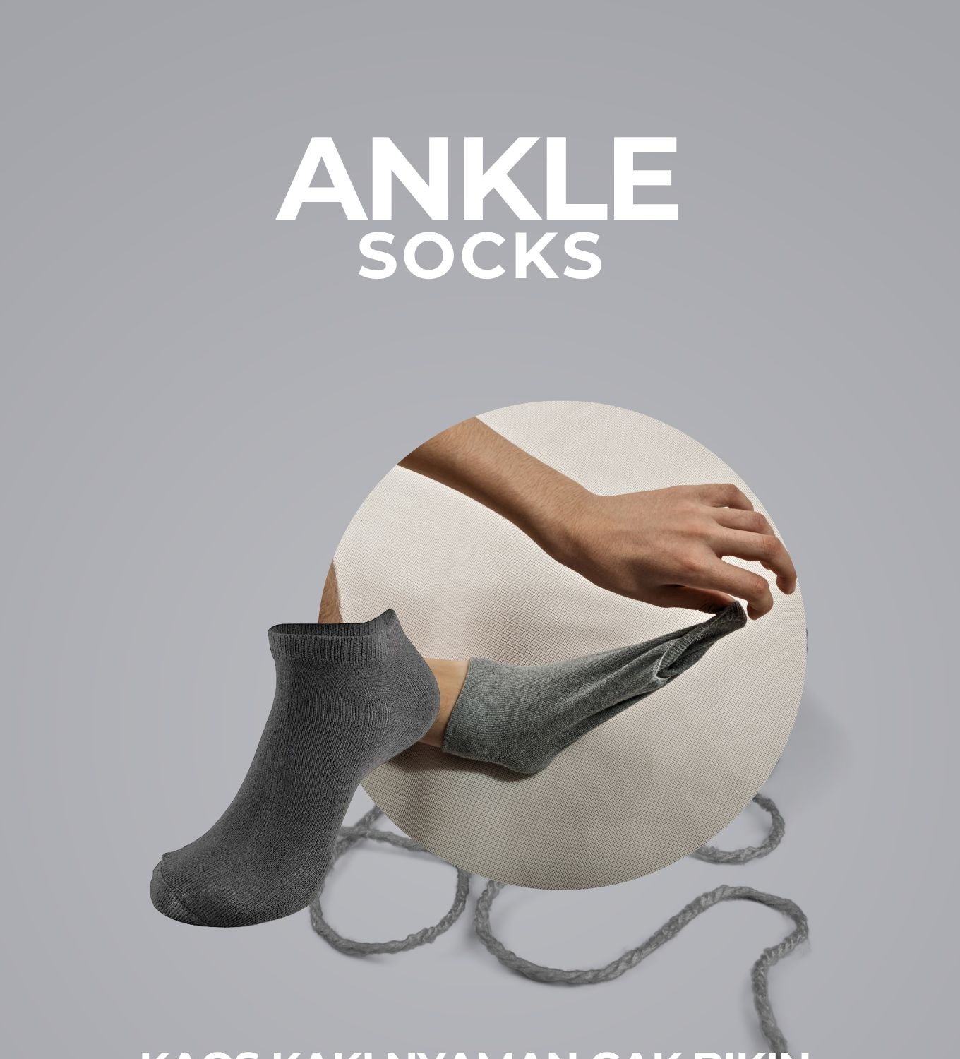 Unisex Short Footstep Footwear Socks - Blank Ankle Grey | Shopee Malaysia