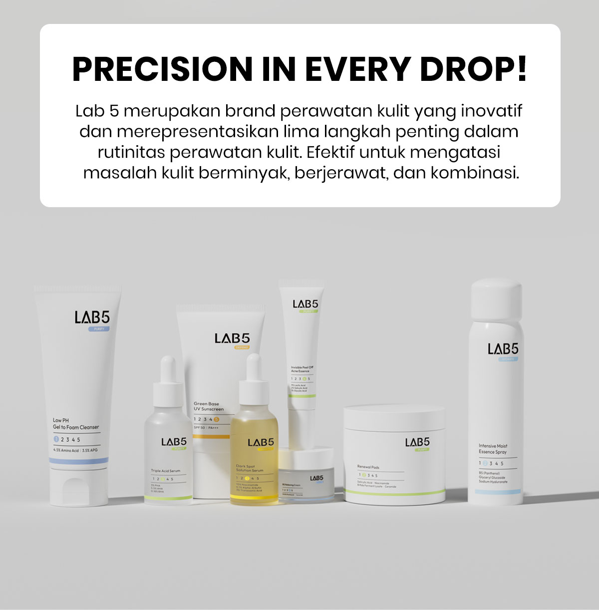 LAB5 3x Triple Acid Serum - Acne Peeling Gentle Serum Glass Skin Facial ...