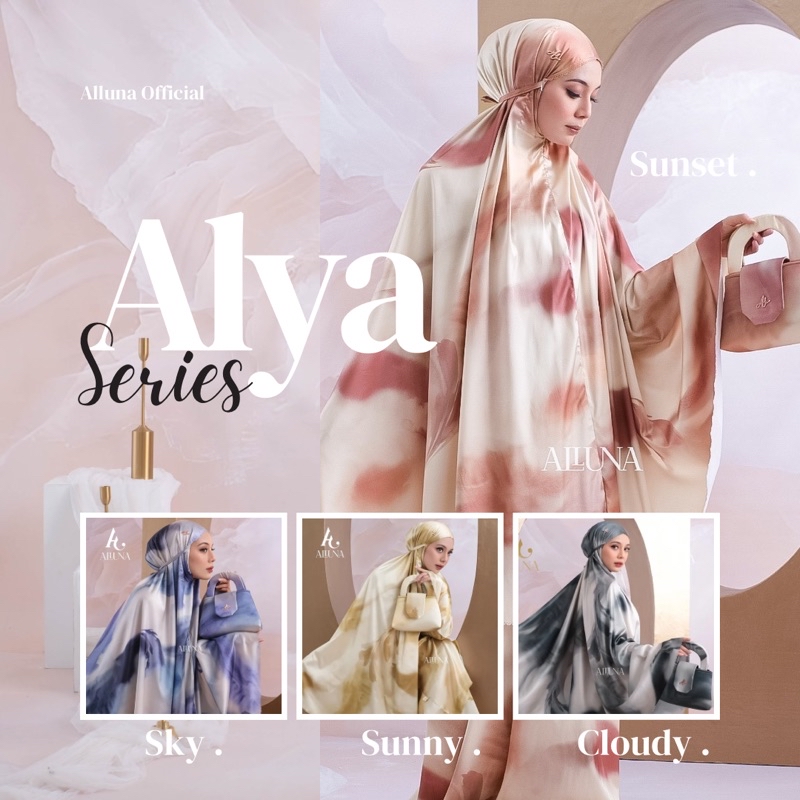 ALLUNA - Adult Silk Shiny 2in1 Marble Alya Series Telekung Prayer Robe ...