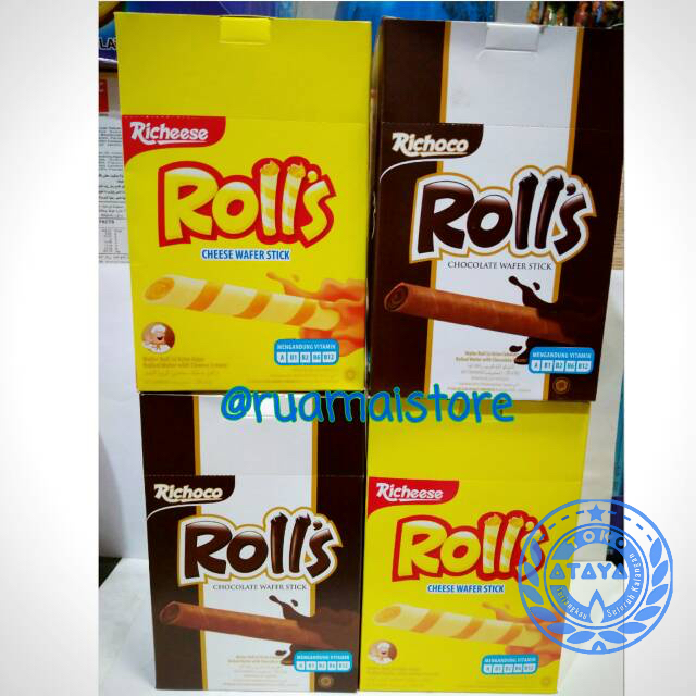 (BOX) Richeese Nabati Chocolate / Cheese Rolls (20 x 8 grams) wholesale ...