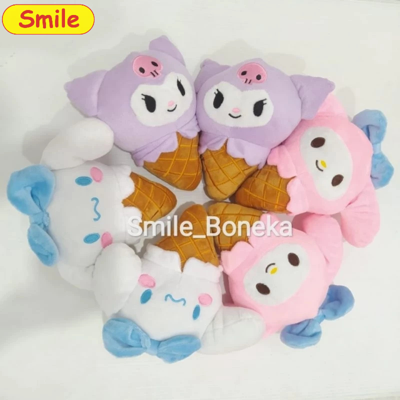 Sb/doll Plush Toys Ice Cream Cone Sanrio My Melody Kuromi Cinamoroll ...