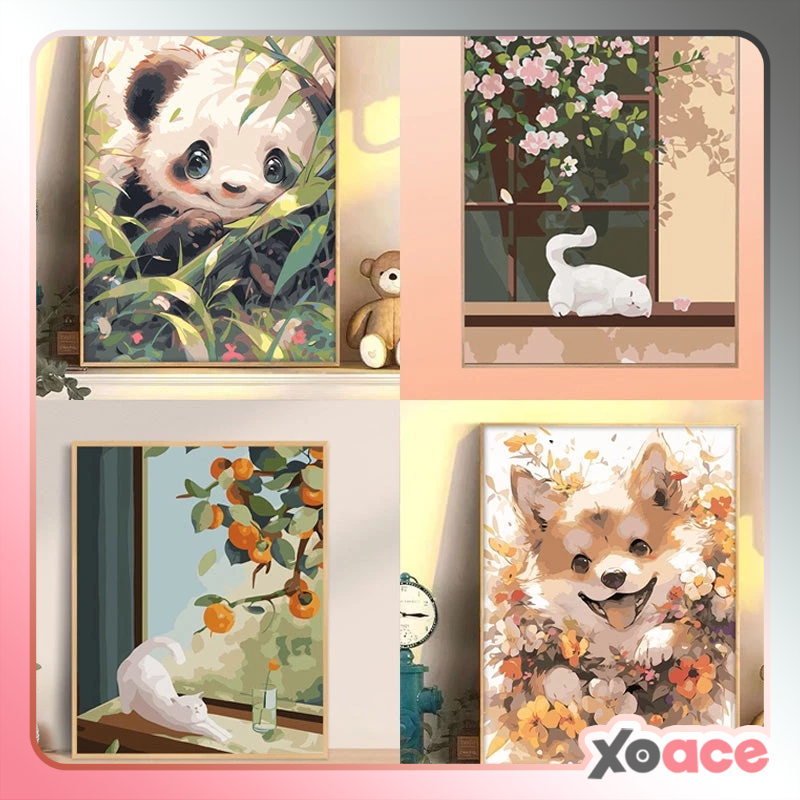 Framed DIY Paint By Number Kit Digital Oil Painting Canvas Painting ...