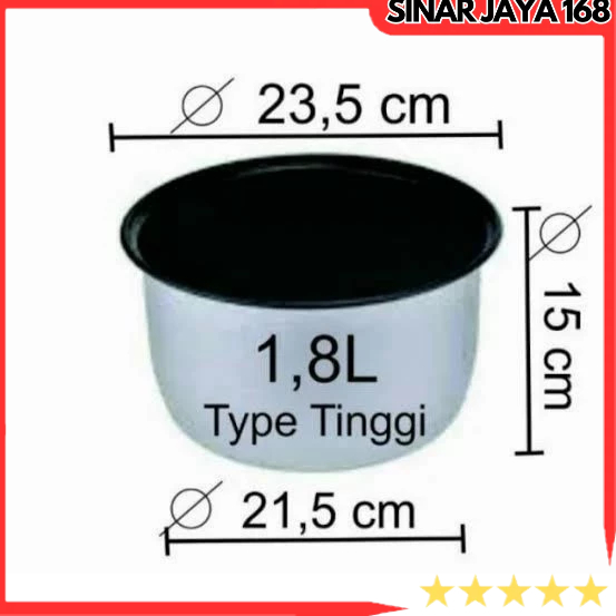 Teflon MAGIC COM 1.8l Pan 14.5 CM High MODEL/rice cooker Pot/rice