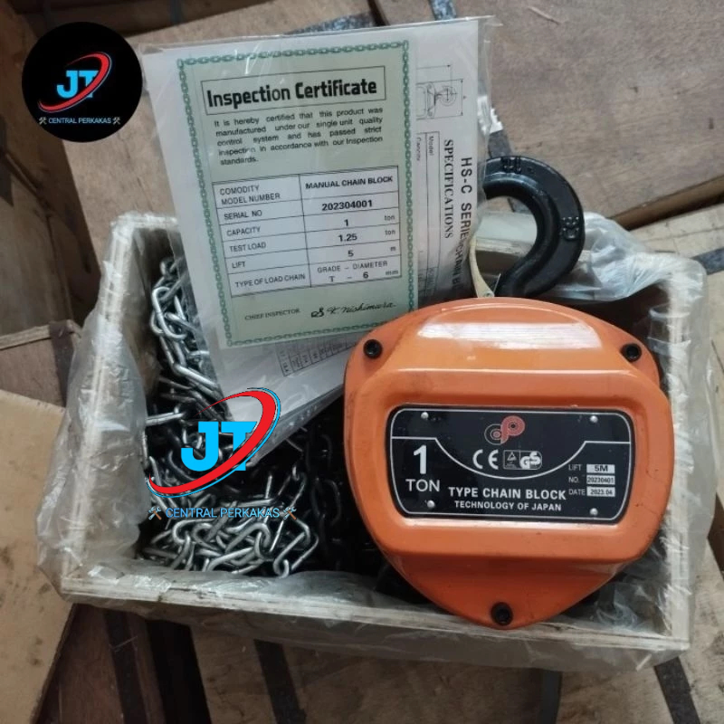 Takel 1 Ton x 1 3 5 7 10 Meters CP | Chain Block 1T x 3M 5M 7M 10M ...