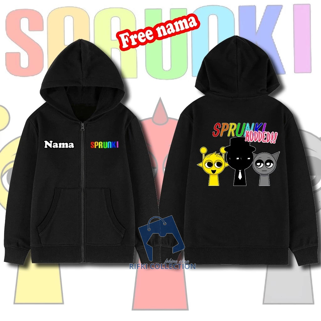 Sprunki Incredibox Children's Zipper Hoodie – Practical & Cute Jacket ...