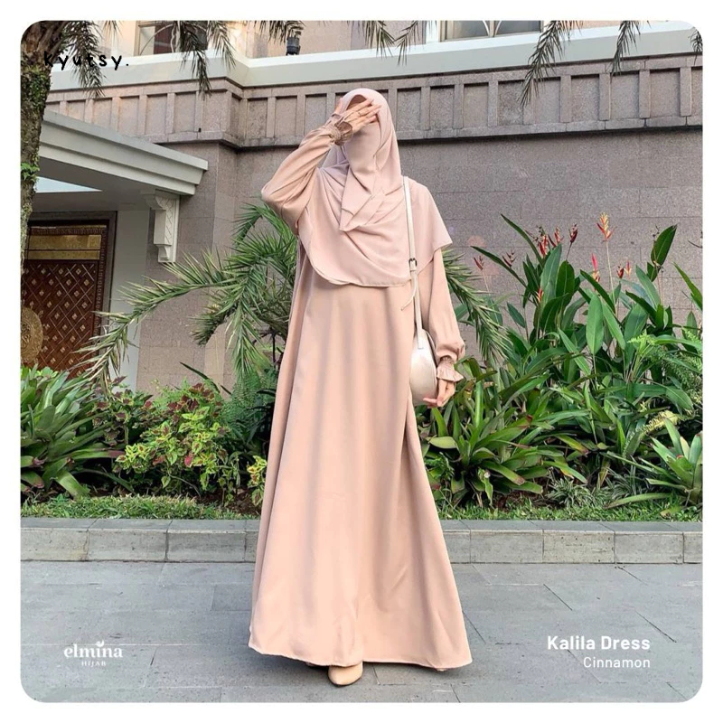 KATUN Elmina Kalila Dress Gamis Brown Cinnamon Latest 2026 Raya ...
