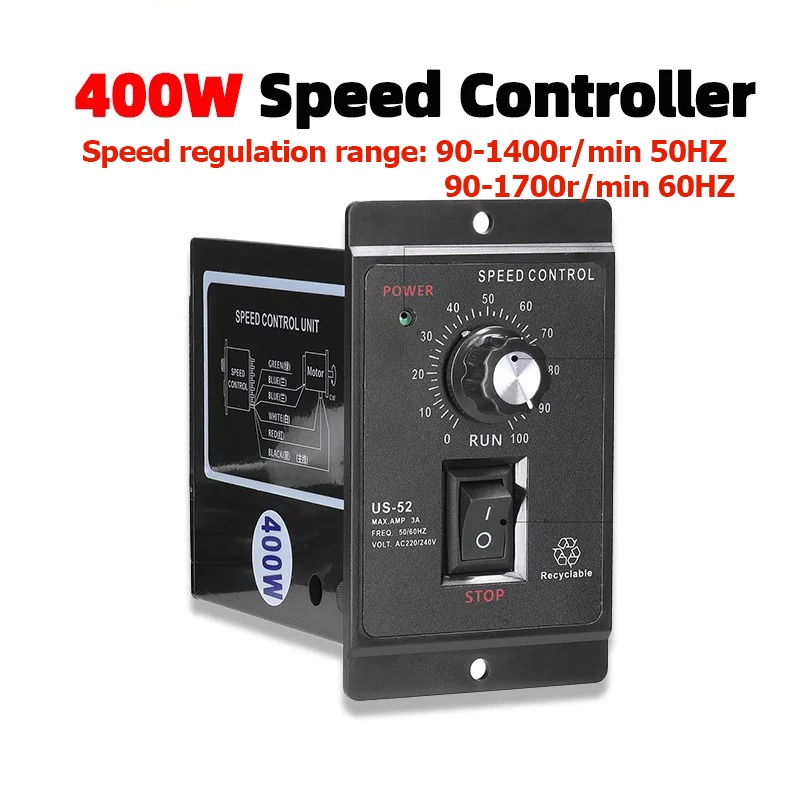400W ACMotor Electronic Speed Controller Forward Backward Motor AC220V ...