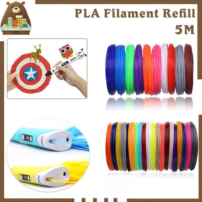 Ready - 10 Colors/20 Colors Filament Pla 5M 1.75 Mm 3D Pen Refill 3D ...