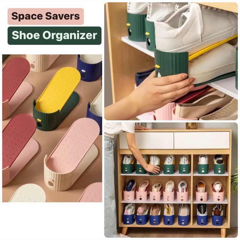 Shoe Rack Space Saver Home Organizer Double Layer Adjustable Shoe Rack ...