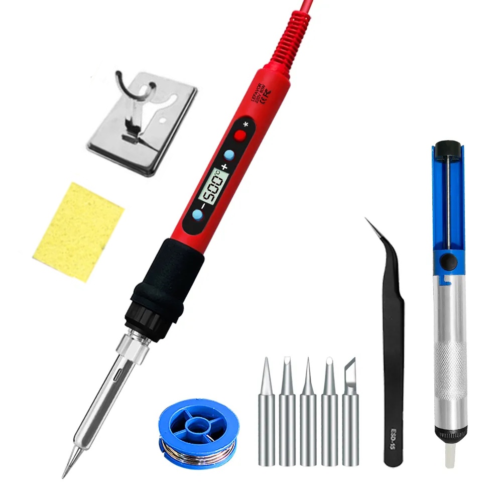 80W Soldering iron kit adjustable temperature LCD soldering welding ...