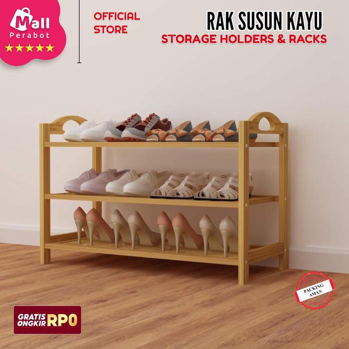 PREMIUM Mall Furniture Wooden Stacking Shoe Rack Sandal Storage Racks ...