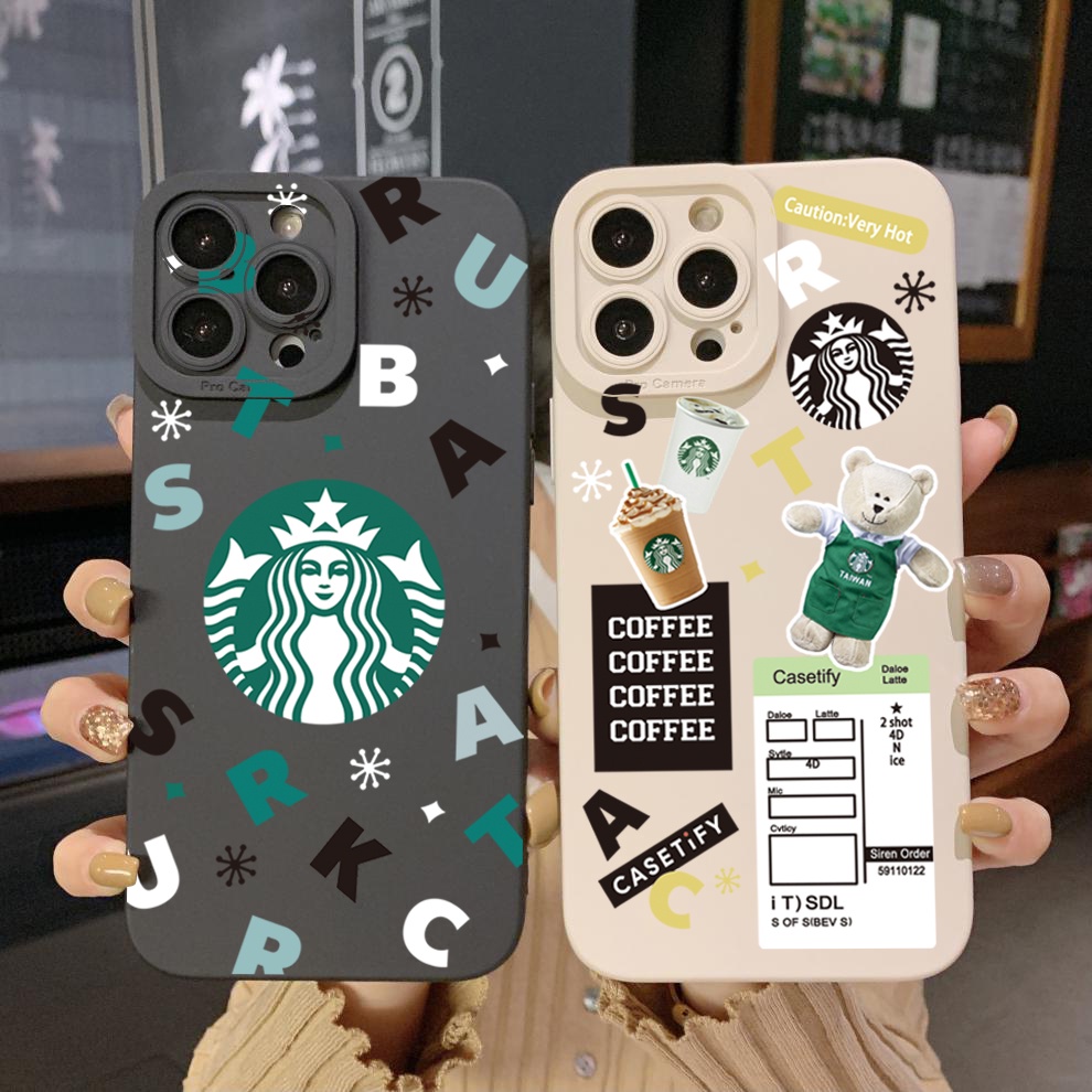 for Xiaomi Redmi Note 12 4G Pro 5G 9S 9A 12C Bears Starbucks Square ...